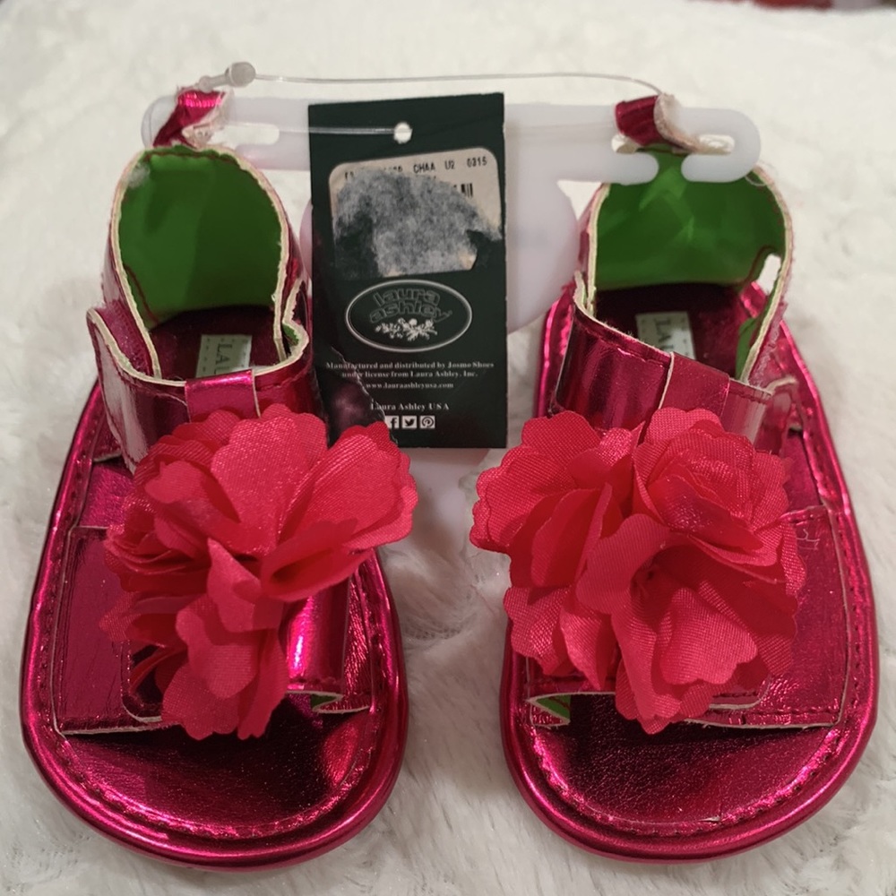 Laura Ashley metallic hot pink sandal with (FREE with purchase over $30)